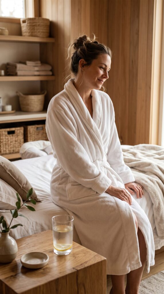 Client relaxing after a neck and back massage in a private Palatine studio